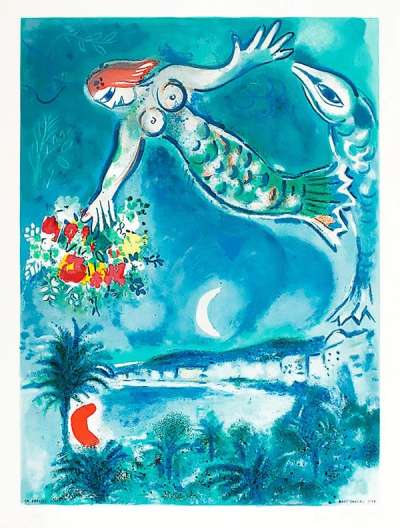 Marc Chagall: Sirène Et Poisson - Signed Print