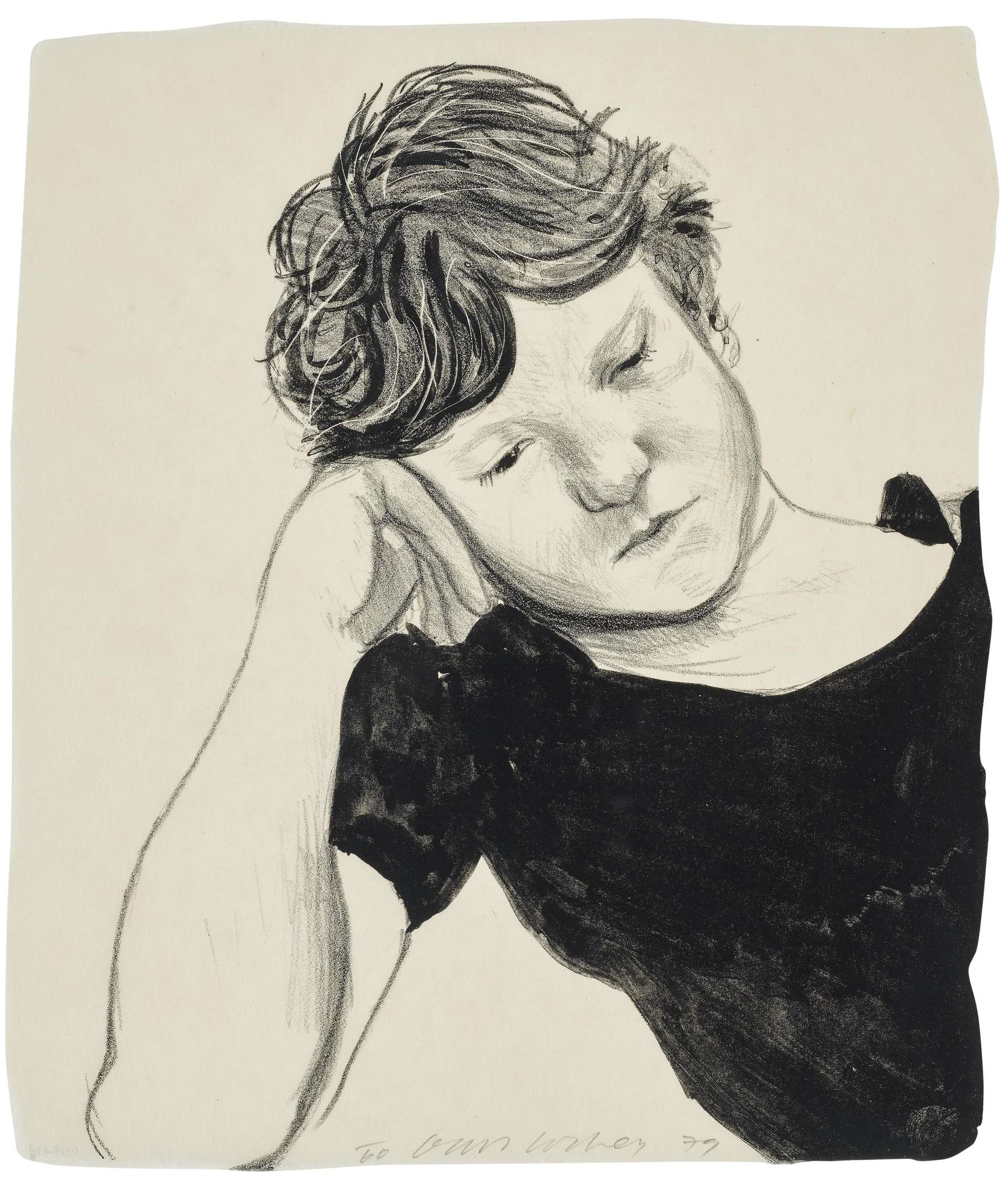 David Hockney: Byron On Hand - Signed Print
