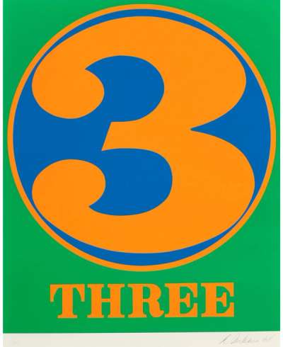 Three - Signed Print by Robert Indiana 1968 - MyArtBroker