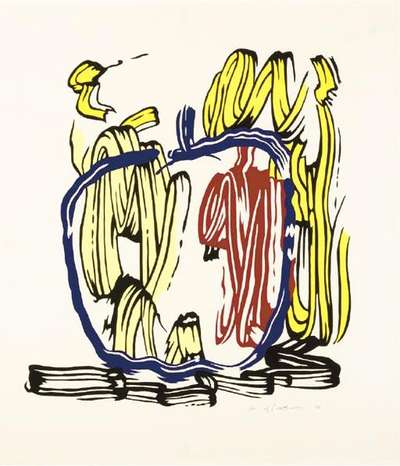 Roy Lichtenstein: Vertical Apple - Signed Print