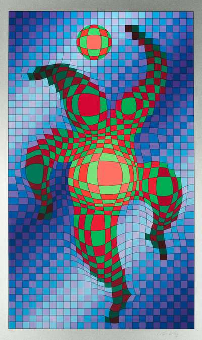 Clown With Ball (from Figurative) - Signed Print by Victor Vasarely 1986 - MyArtBroker