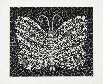 Butterfly, Kusama 18 - Signed Print by Yayoi Kusama 1982 - MyArtBroker