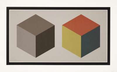 Double Cubes In Grays And Colours Superimposed - Signed Print by Sol Lewitt 1989 - MyArtBroker