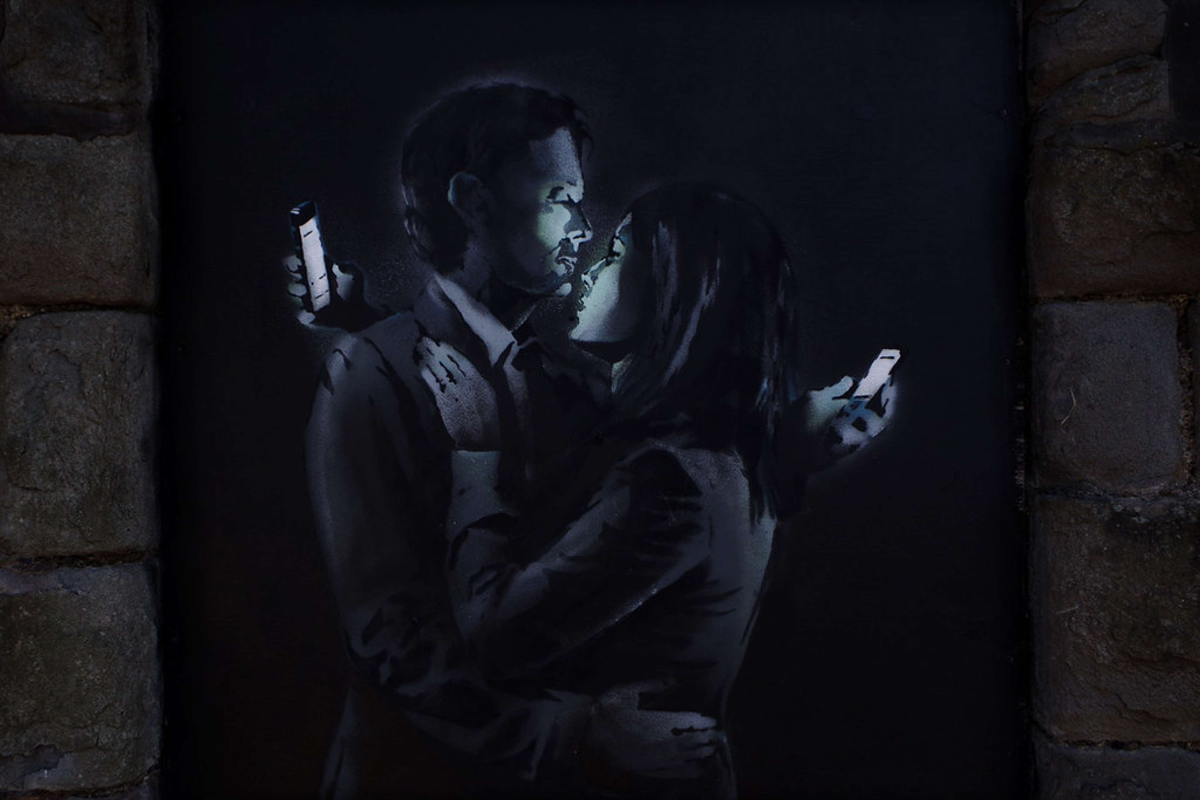 Mobile Lovers by Banksy - MyArtBroker