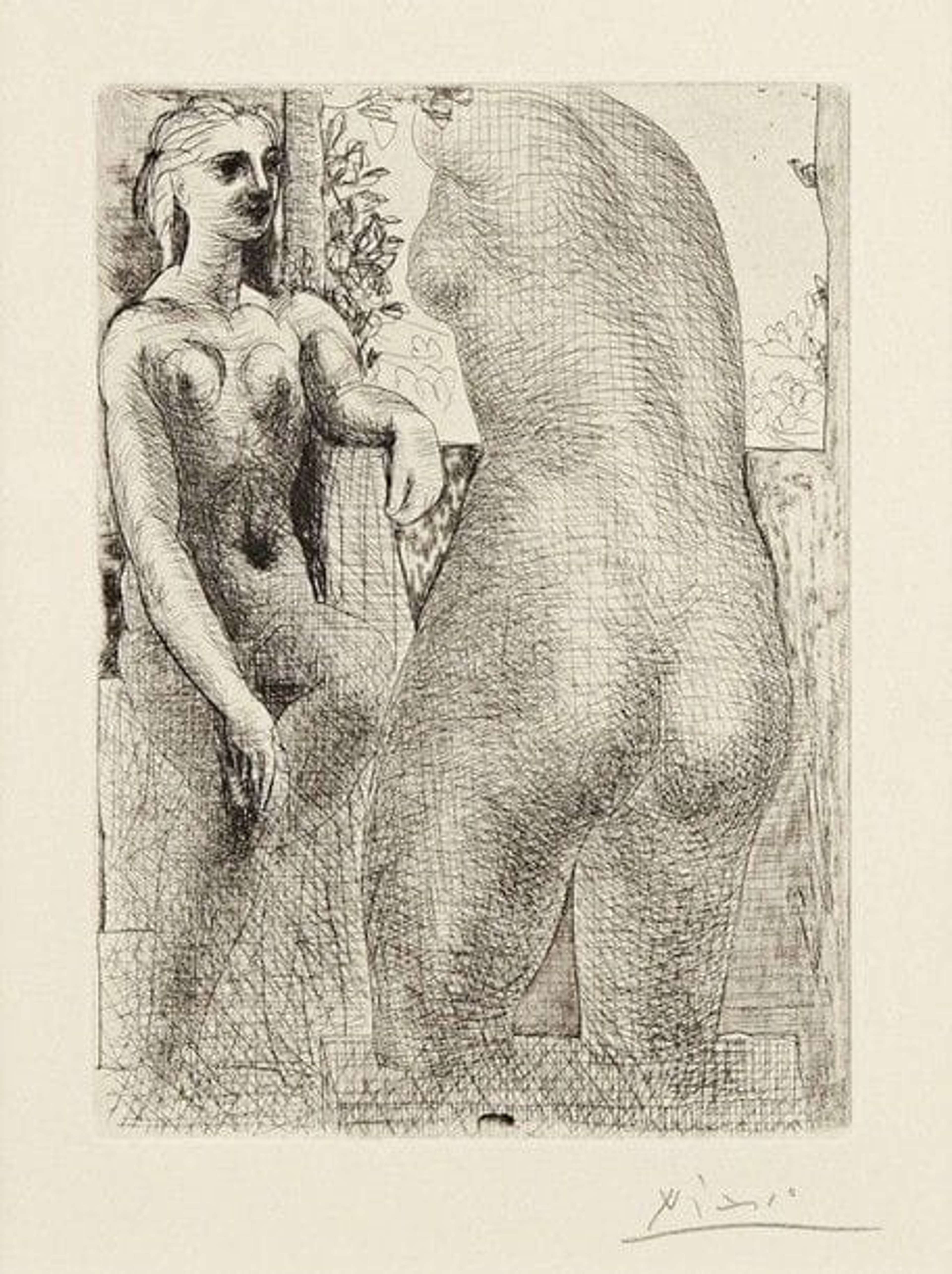 Modèle et Grande Sculpture de Dos - Signed Print by Pablo Picasso 1933 - MyArtBroker