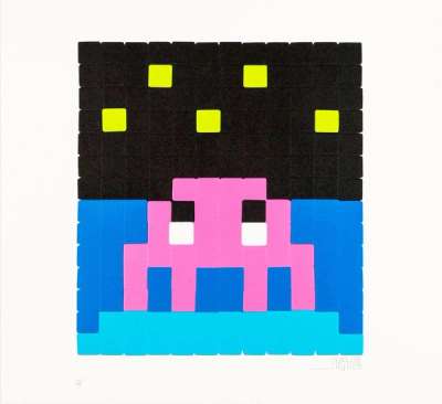 Invader: Space One (pink) - Signed Print