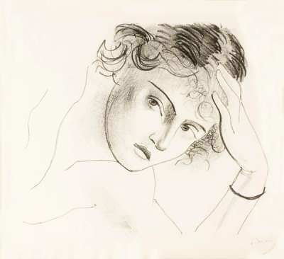 Visage De Femme Vers La Gauche - Signed Print by Andre Derain 1927 - MyArtBroker