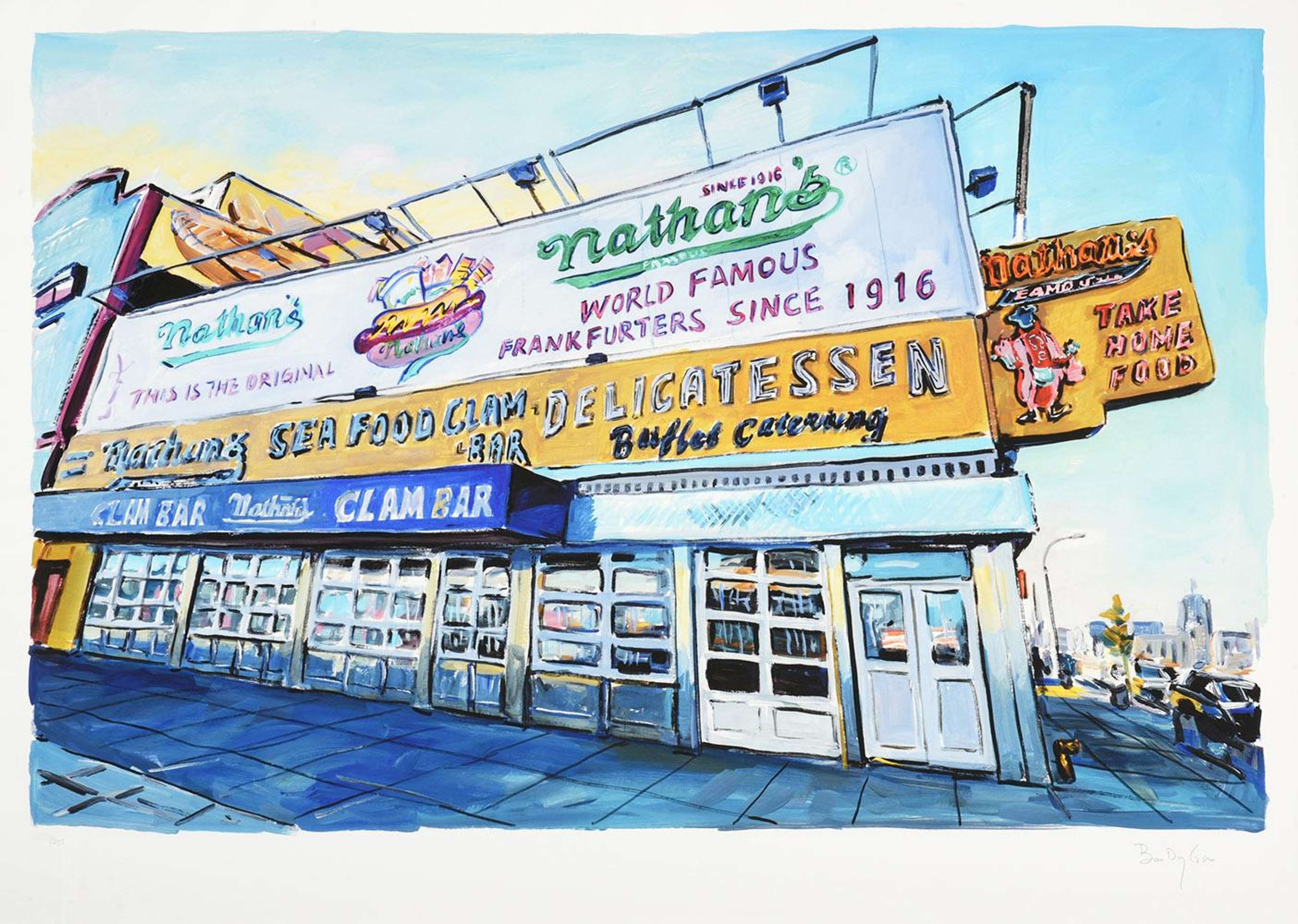 Clam Bar Surf Avenue - Signed Print by Bob Dylan 2017 - MyArtBroker