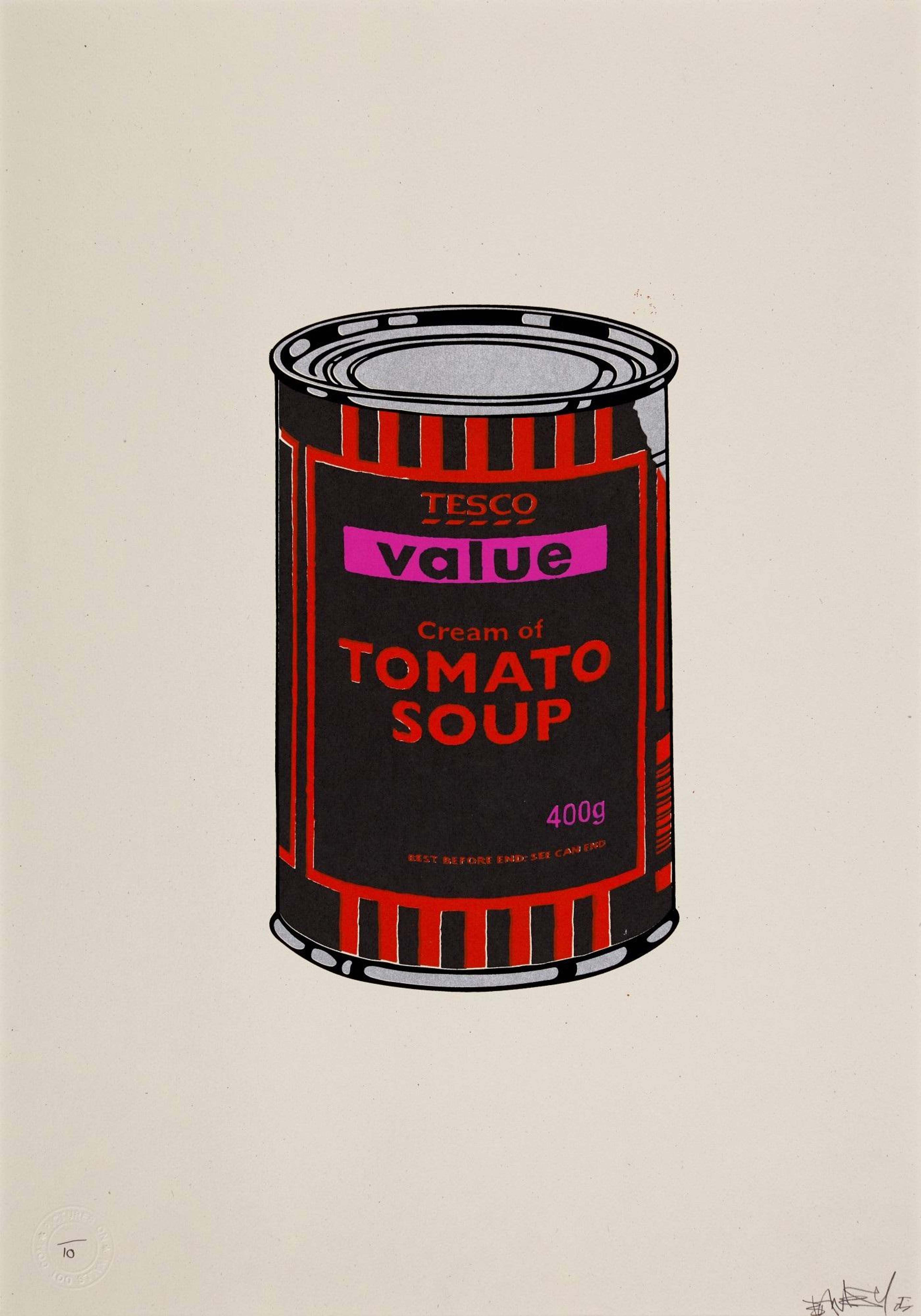 Soup Can (black, orange and pink) - Signed Print