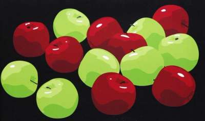 Still Life With Red And Green Apples - Signed Print by Julian Opie 2001 - MyArtBroker