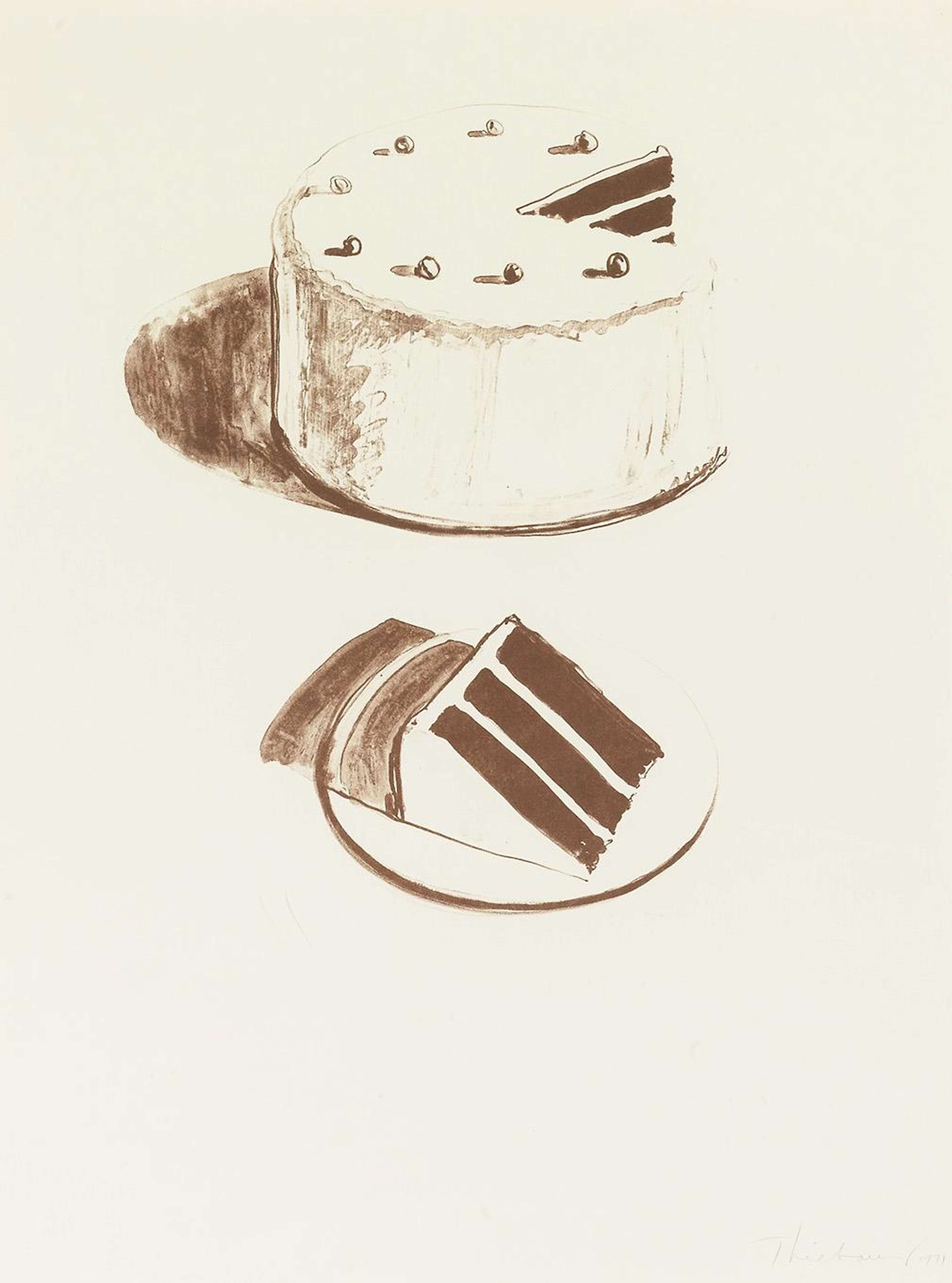 Chocolate Cake - Signed Print by Wayne Thiebaud 1971 - MyArtBroker