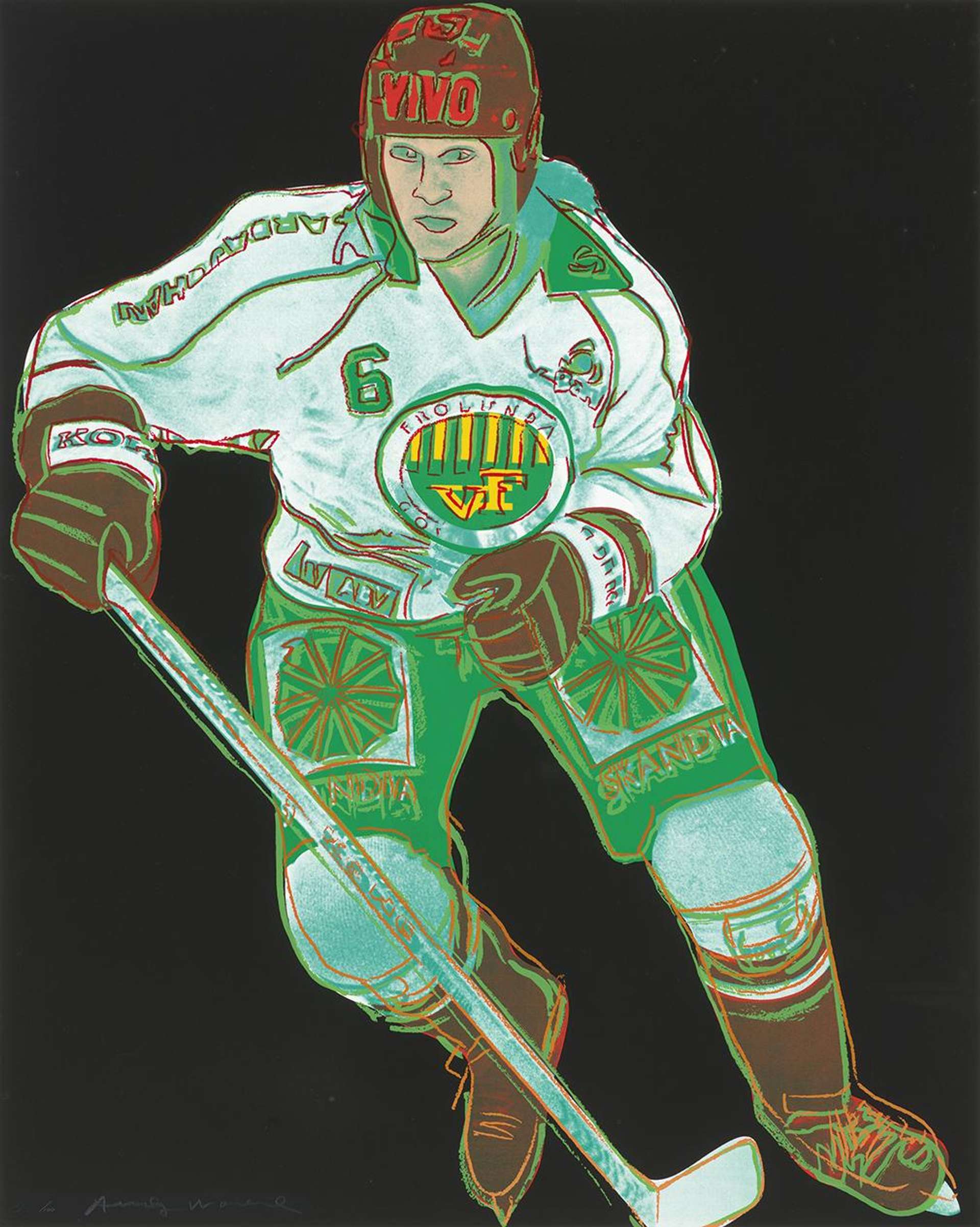 Frolunda Hockey Player (F. & S. II.366) - Signed Print by Andy Warhol 1986 - MyArtBroker
