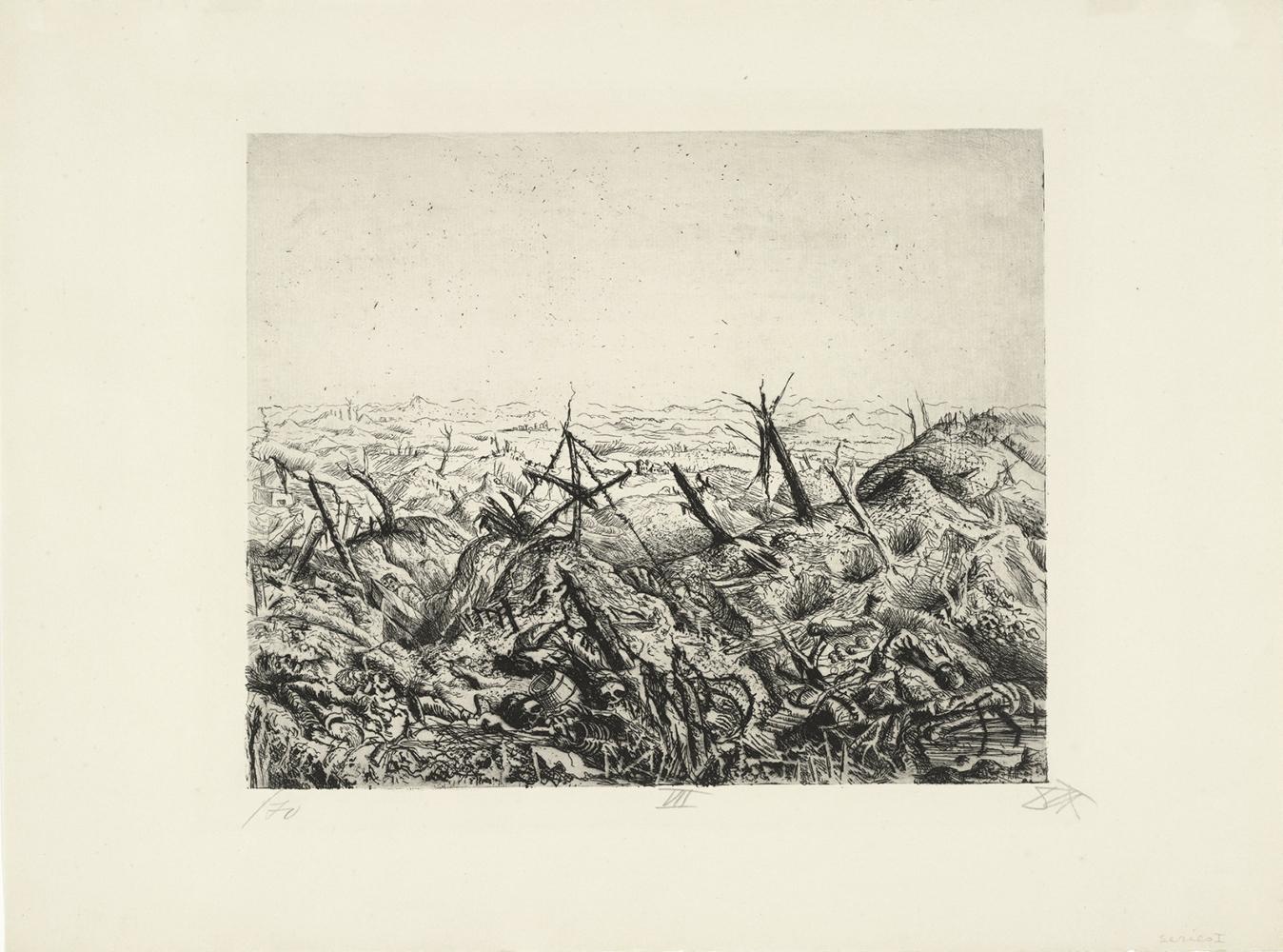 Otto Dix Shock Troops Advance Under Gas (Signed Print) 1924