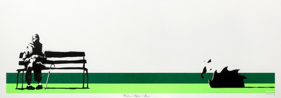 アート/エンタメ banksy Banksy Weston Super Mare (AP lime green) (Signed Print) 2003