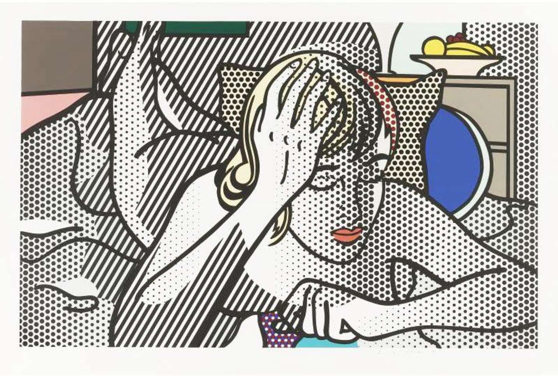 Roy Lichtenstein’s Thinking Nude. A Pop Art style comic depicting a nude woman suggesting that she is lost in thought.