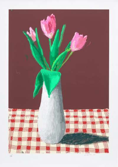 2nd March 2021, A Closer Look At Some Tulips - Signed Print by David Hockney 2021 - MyArtBroker