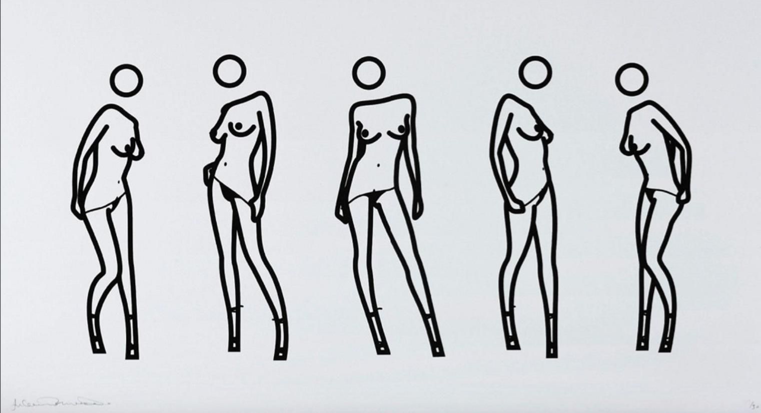 Julian Opie Woman Taking Off A Man's Shirt In Five Stages (Signed