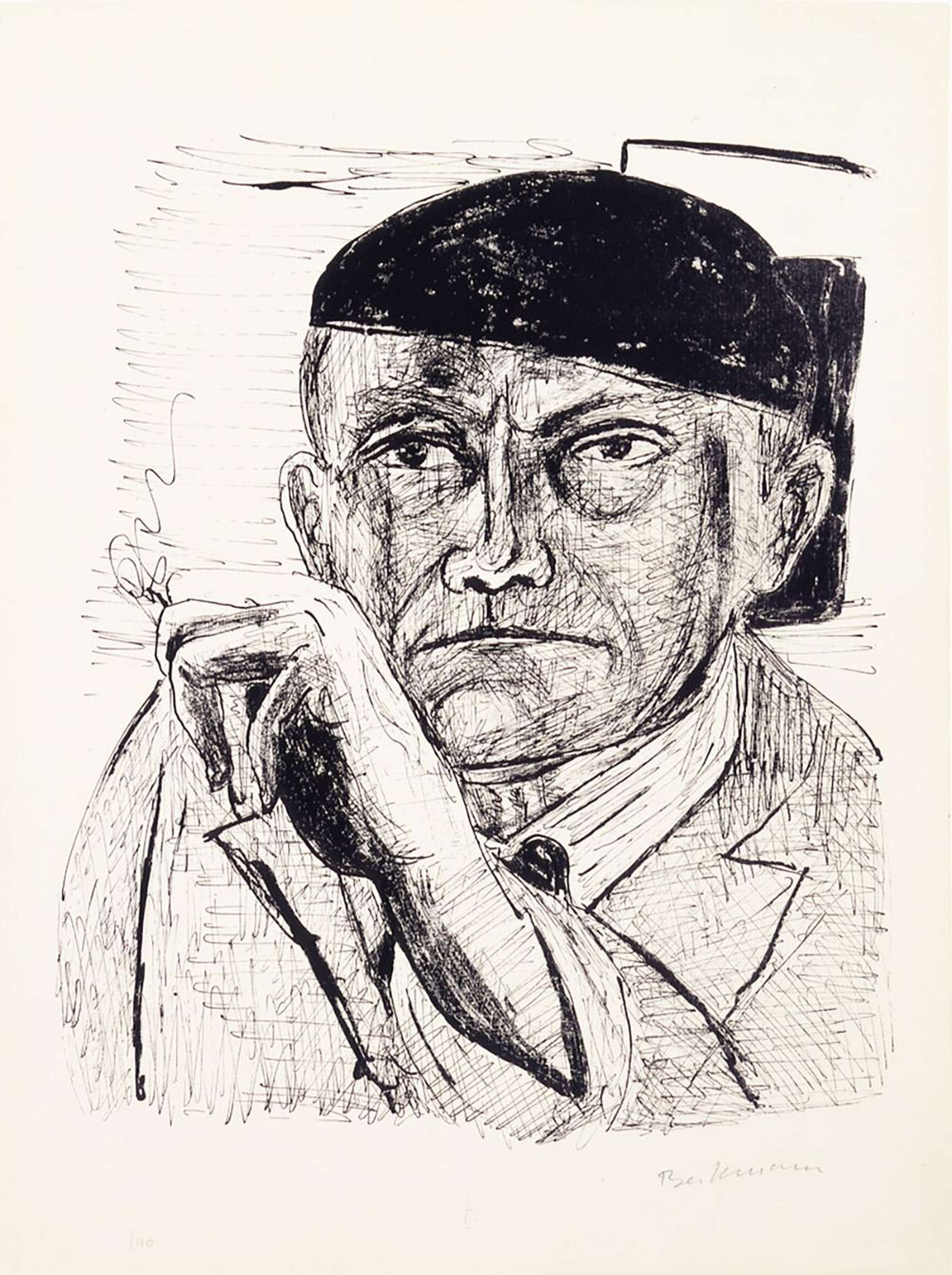 Self-Portrait - Signed Print by Max Beckmann 1946 - MyArtBroker