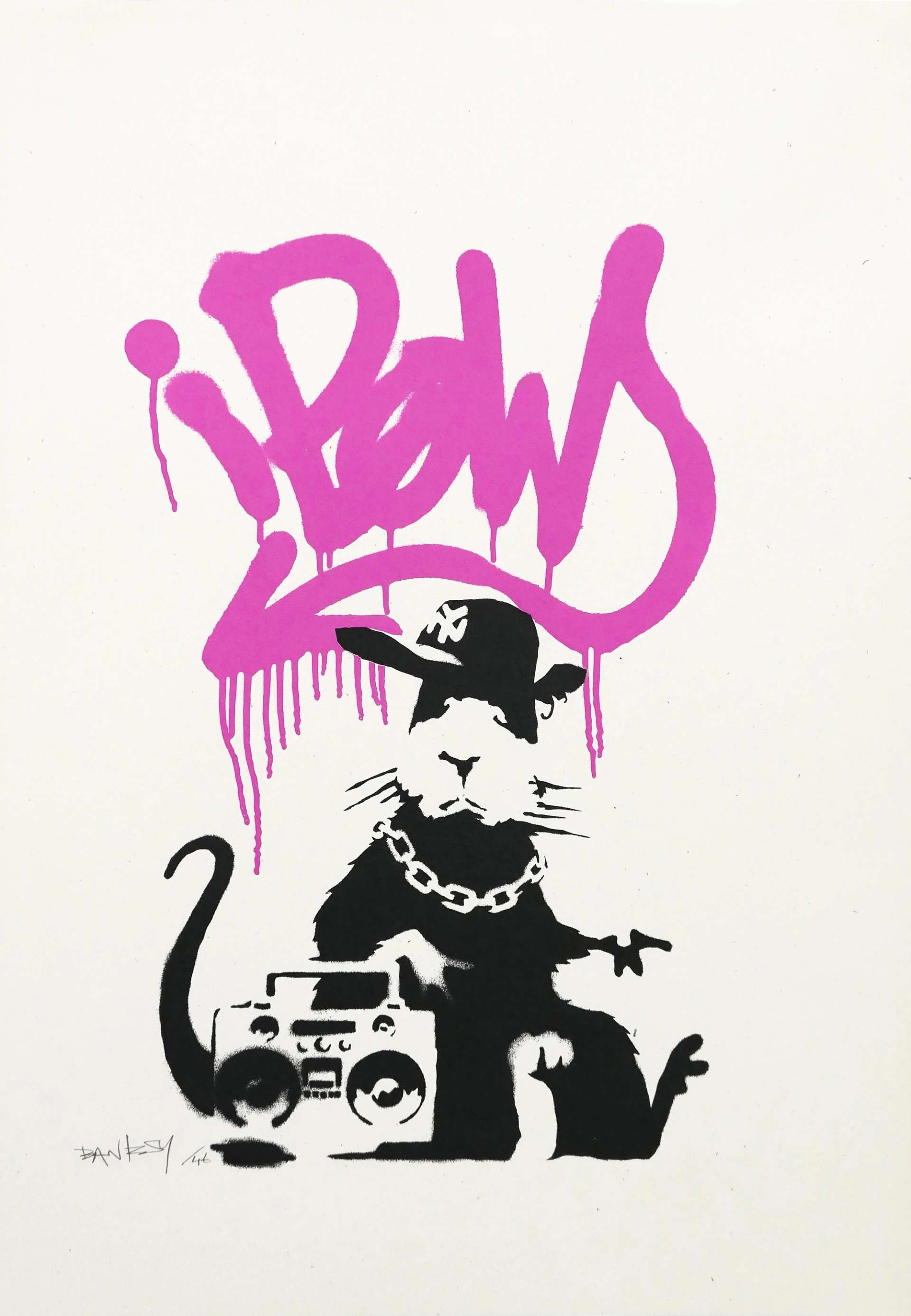Banksy: Gangsta Rat (AP pink) - Signed Print
