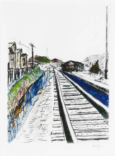 Train Tracks White (2010) - Signed Print by Bob Dylan 2010 - MyArtBroker
