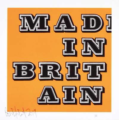 Mad In Britain (orange) - Signed Print by Ben Eine 2019 - MyArtBroker