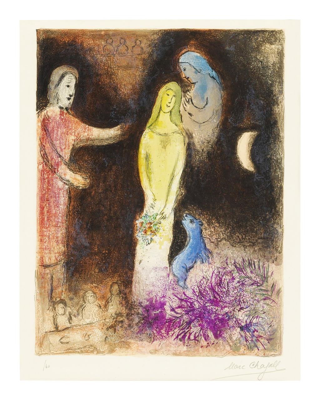 Marc Chagall Chloé Vêtue Et Coiffée Par Cléariste (Unsigned Print