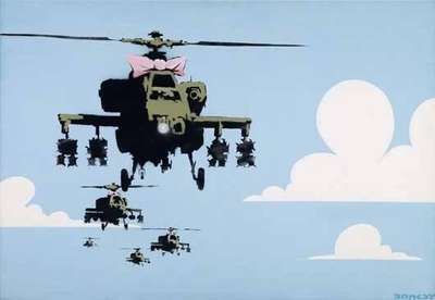 Happy Choppers - Signed Spray Paint by Banksy 2006 - MyArtBroker