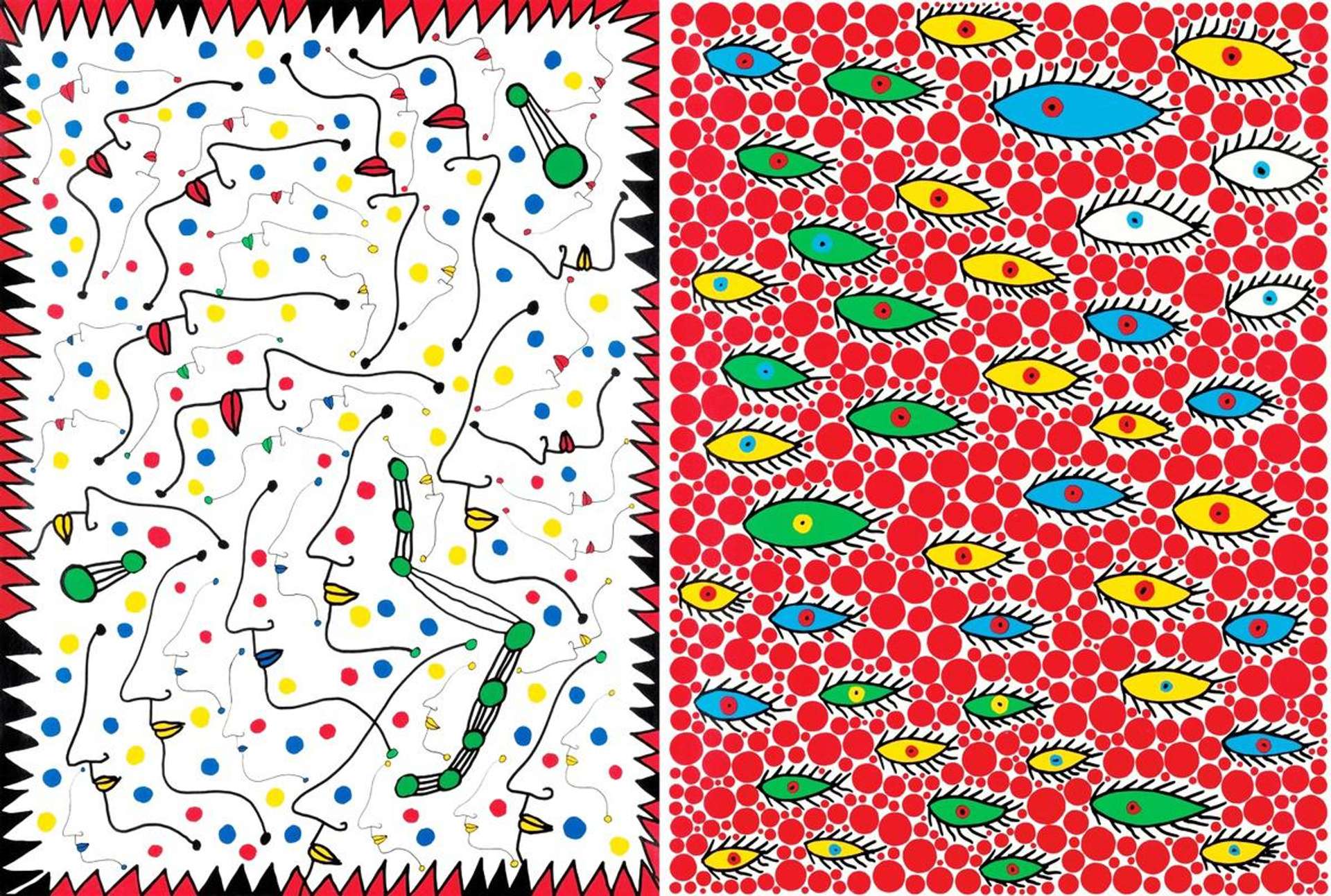 Women And Eyes Flying In The Sky (two works) - Signed Print by Yayoi Kusama 2006 - MyArtBroker
