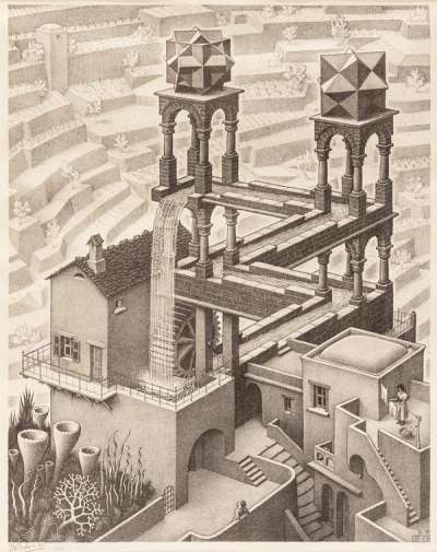 Waterfall - Signed Print by M. C. Escher 1961 - MyArtBroker