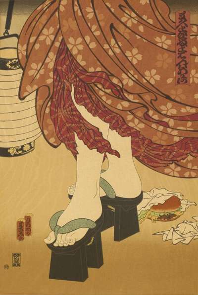 Chochin-Me - Signed Print by Masami Teraoka 1980 - MyArtBroker