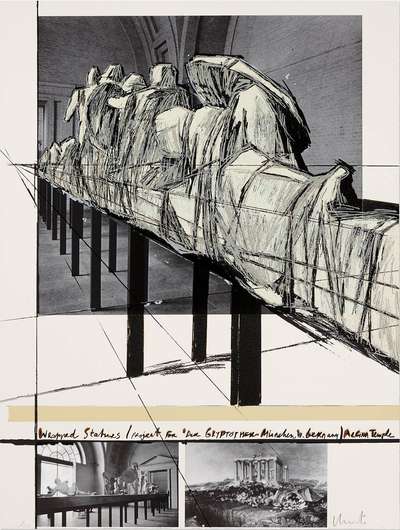 Wrapped Statues, Project For Die Glyptothek, Munchen - Signed Print by Christo 1988 - MyArtBroker