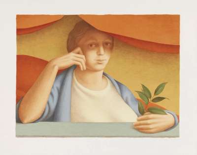 Woman With Branch - Signed Print by George Tooker 1978 - MyArtBroker