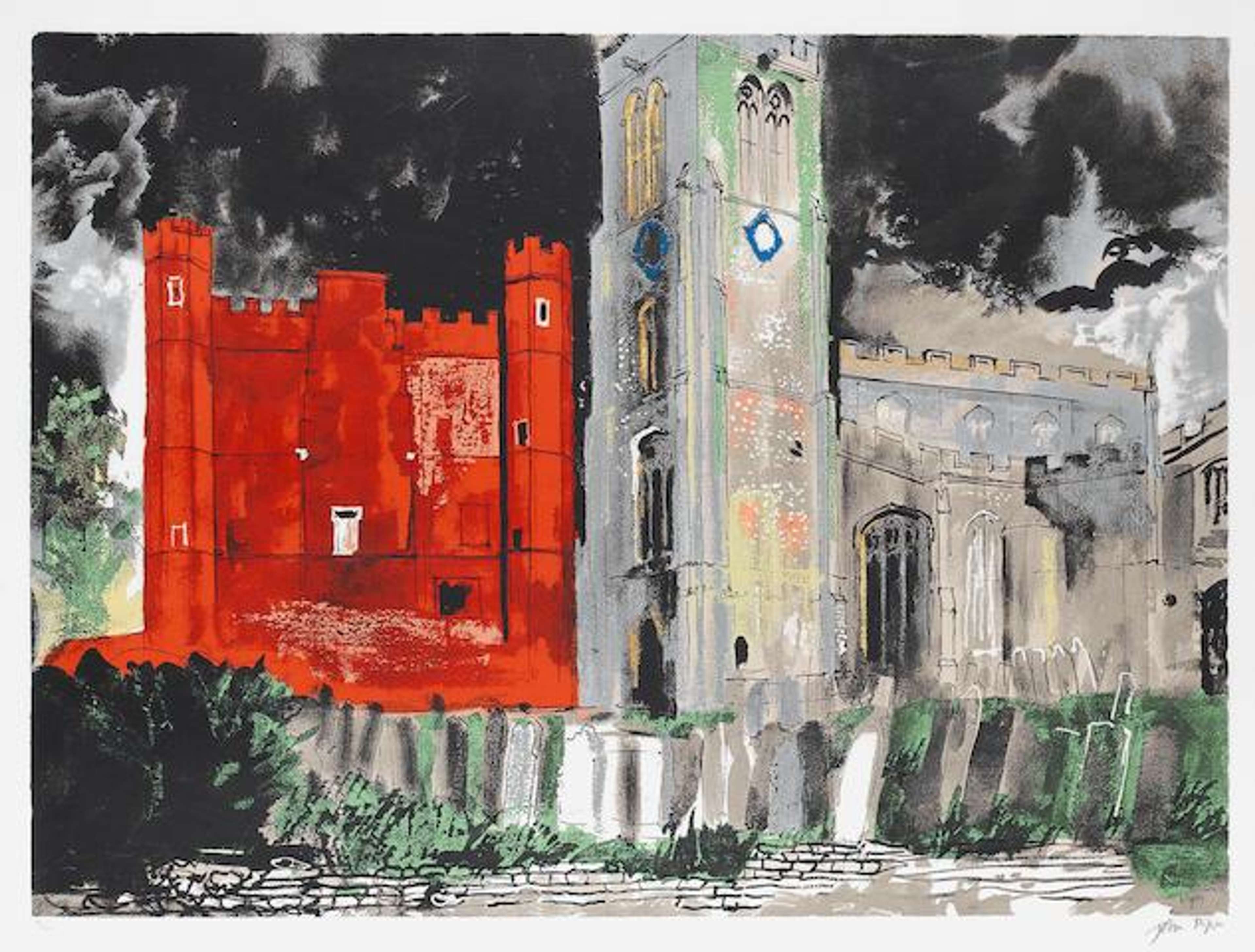 Buckden Palace, Cambridgeshire - Signed Print by John Piper 1982 - MyArtBroker