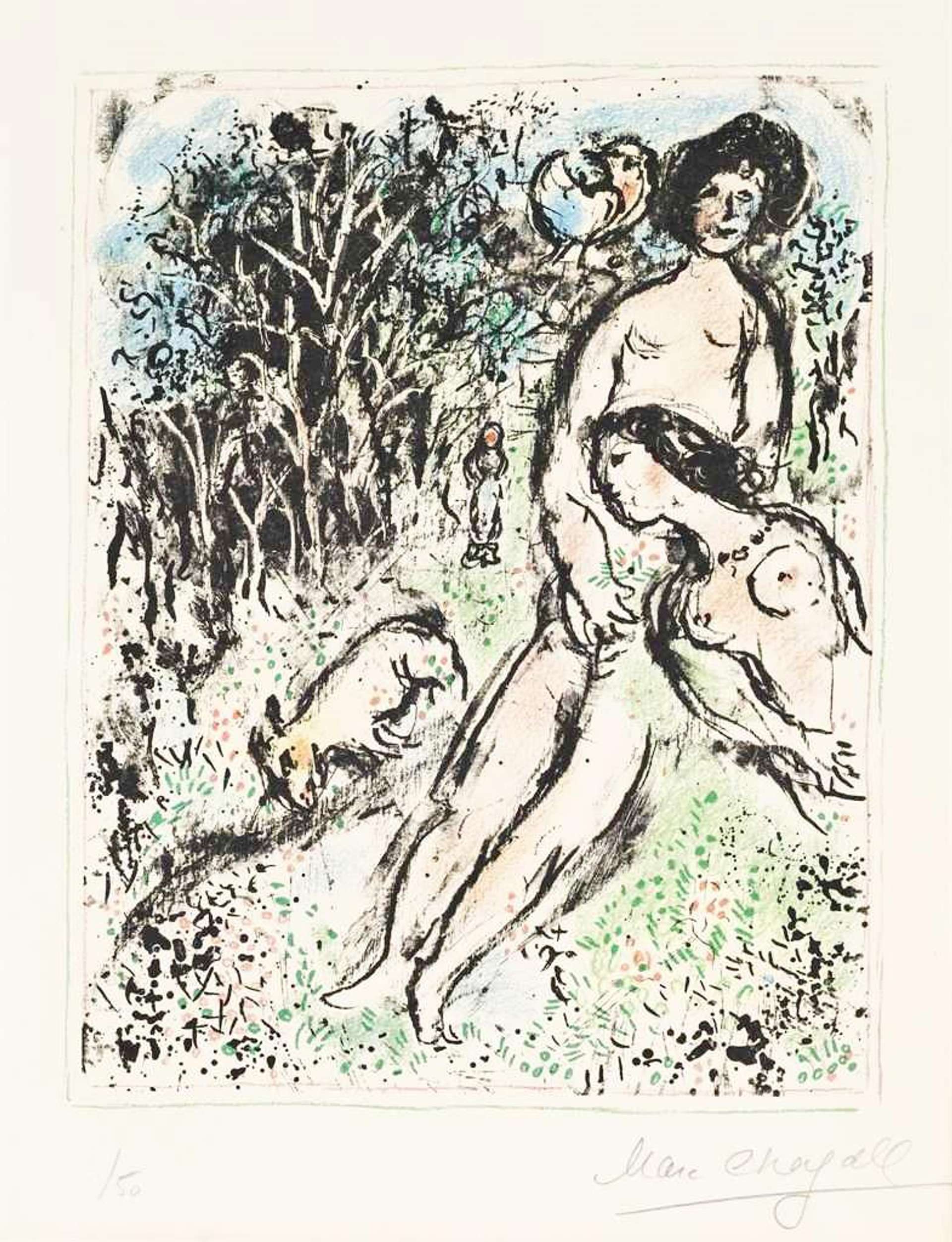 Idylle Aux Champs - Signed Print by Marc Chagall 1972 - MyArtBroker