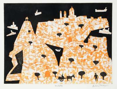 Valletta - Signed Print by Julian Trevelyan 1970 - MyArtBroker