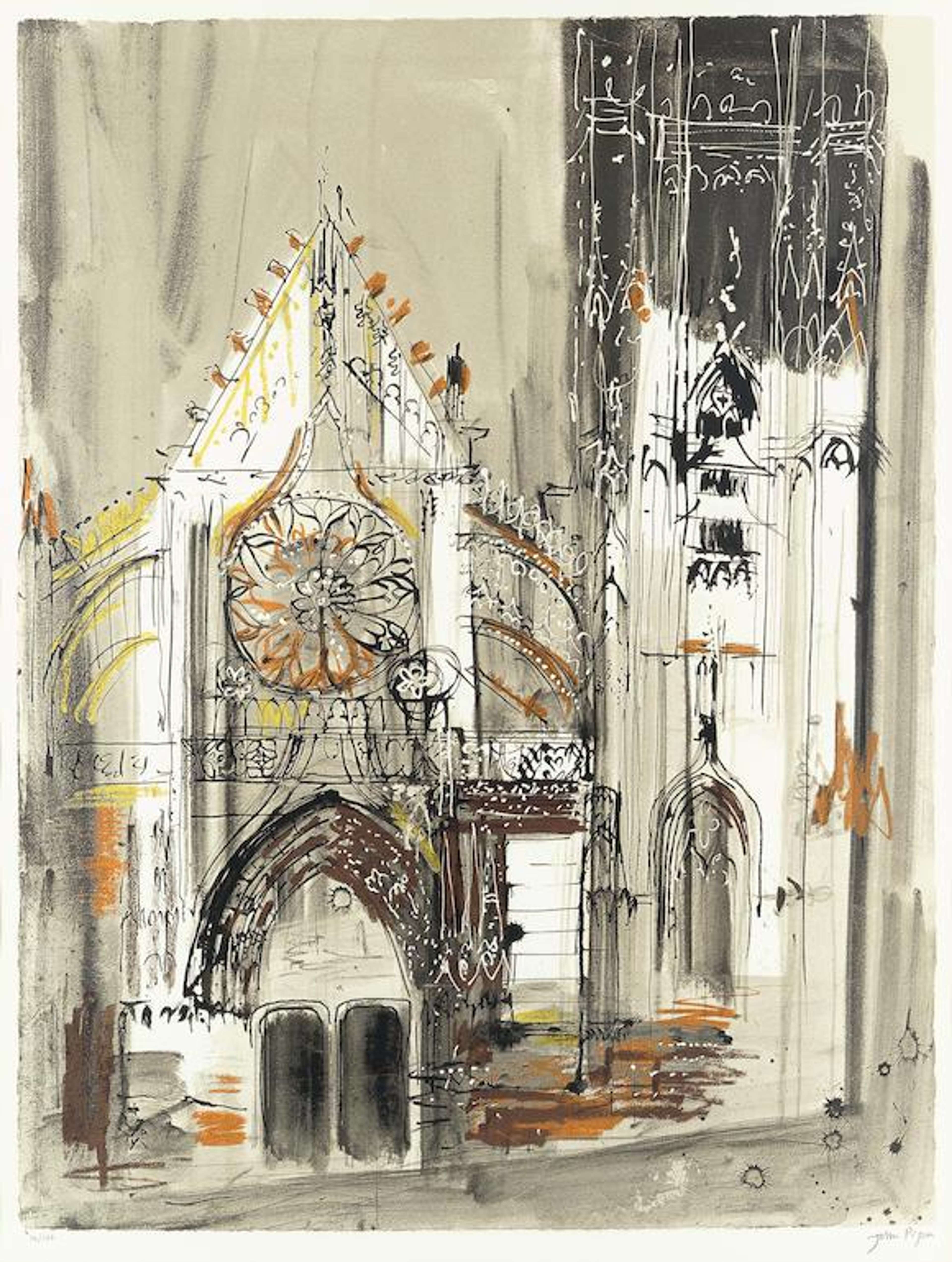 Clamecy, Burgundy - Signed Print by John Piper 1985 - MyArtBroker