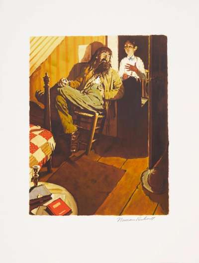 When I Lit My Candle - Signed Print by Norman Rockwell 1977 - MyArtBroker