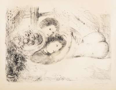 Marc Chagall: Nu Devant La Fenêtre - Signed Print