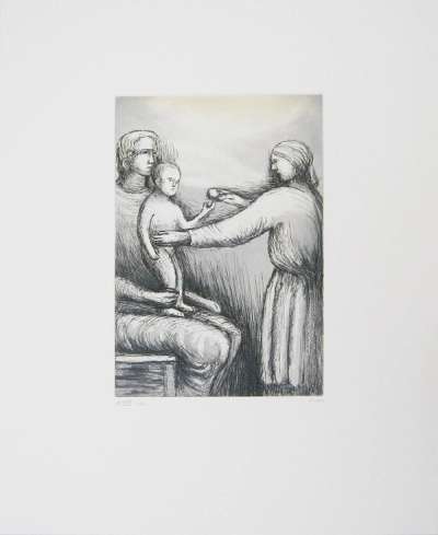 Mother And Child XXI - Signed Print by Henry Moore 1983 - MyArtBroker