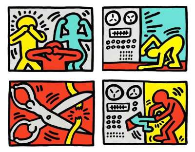 Keith Haring: Pop Shop Quad III - Signed Print