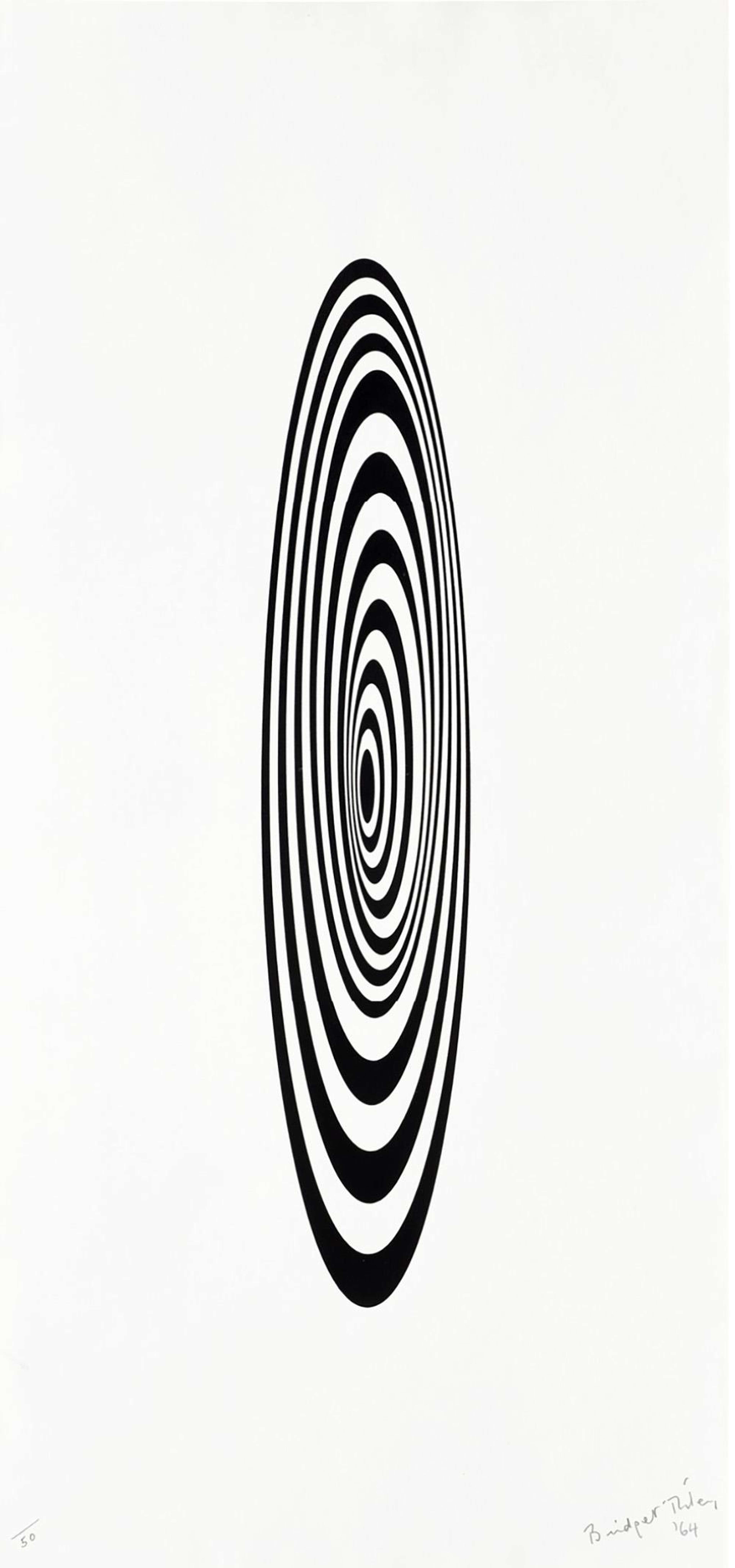 Untitled, Oval Image - Signed Print by Bridget Riley 1964 - MyArtBroker