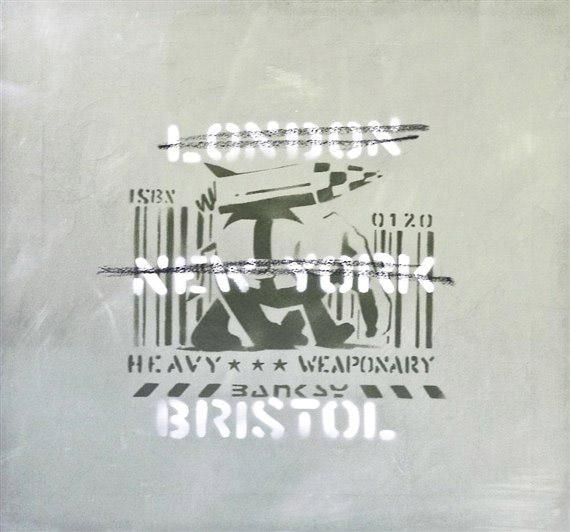 Banksy Kids On Guns (Signed Mixed Media) 2004 | MyArtBroker