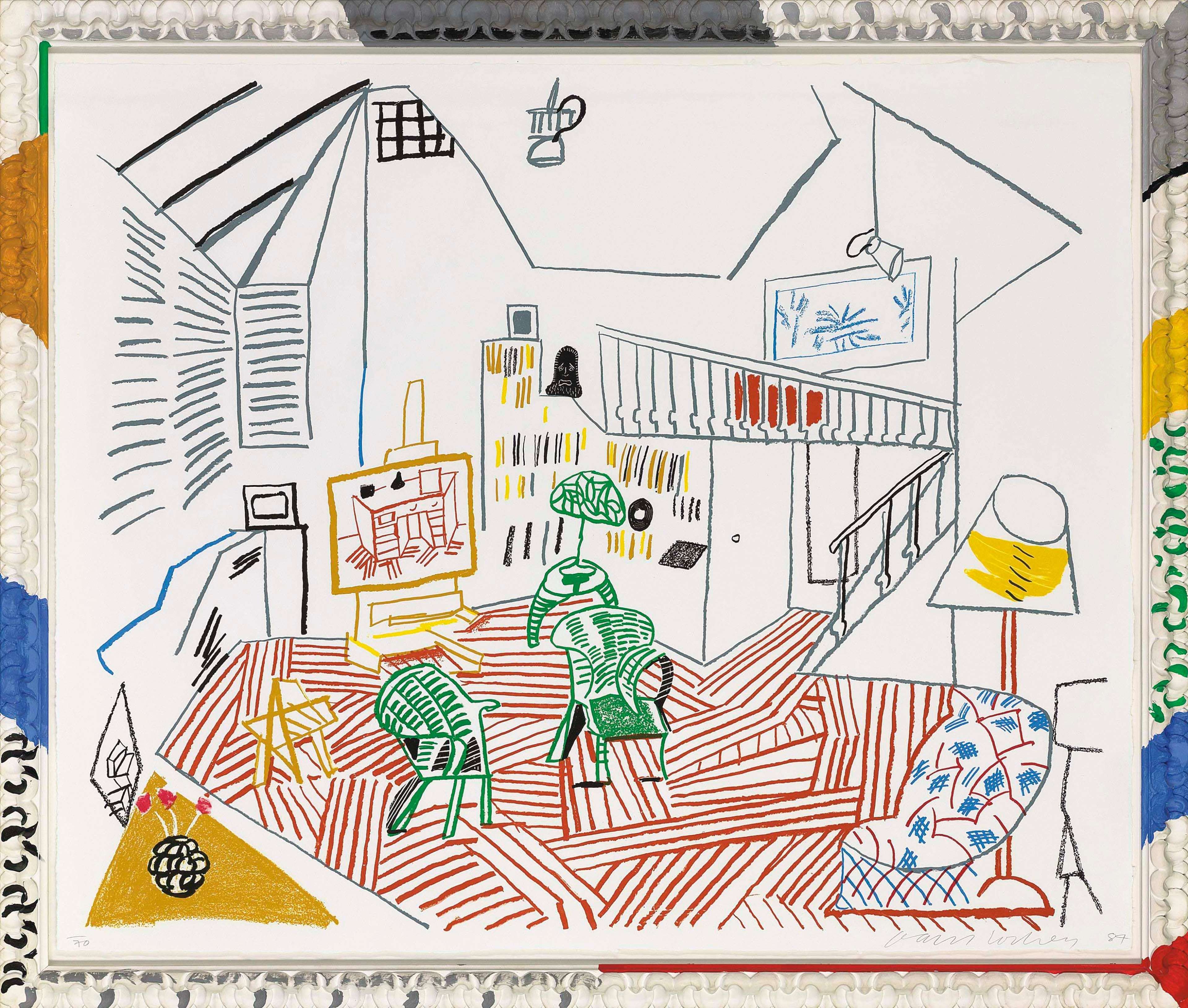 Pembroke Studio Interior - Signed Print by David Hockney 1984 - MyArtBroker