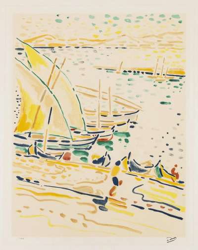 Bâteaux À Collioure - Signed Print by Andre Derain 1920 - MyArtBroker