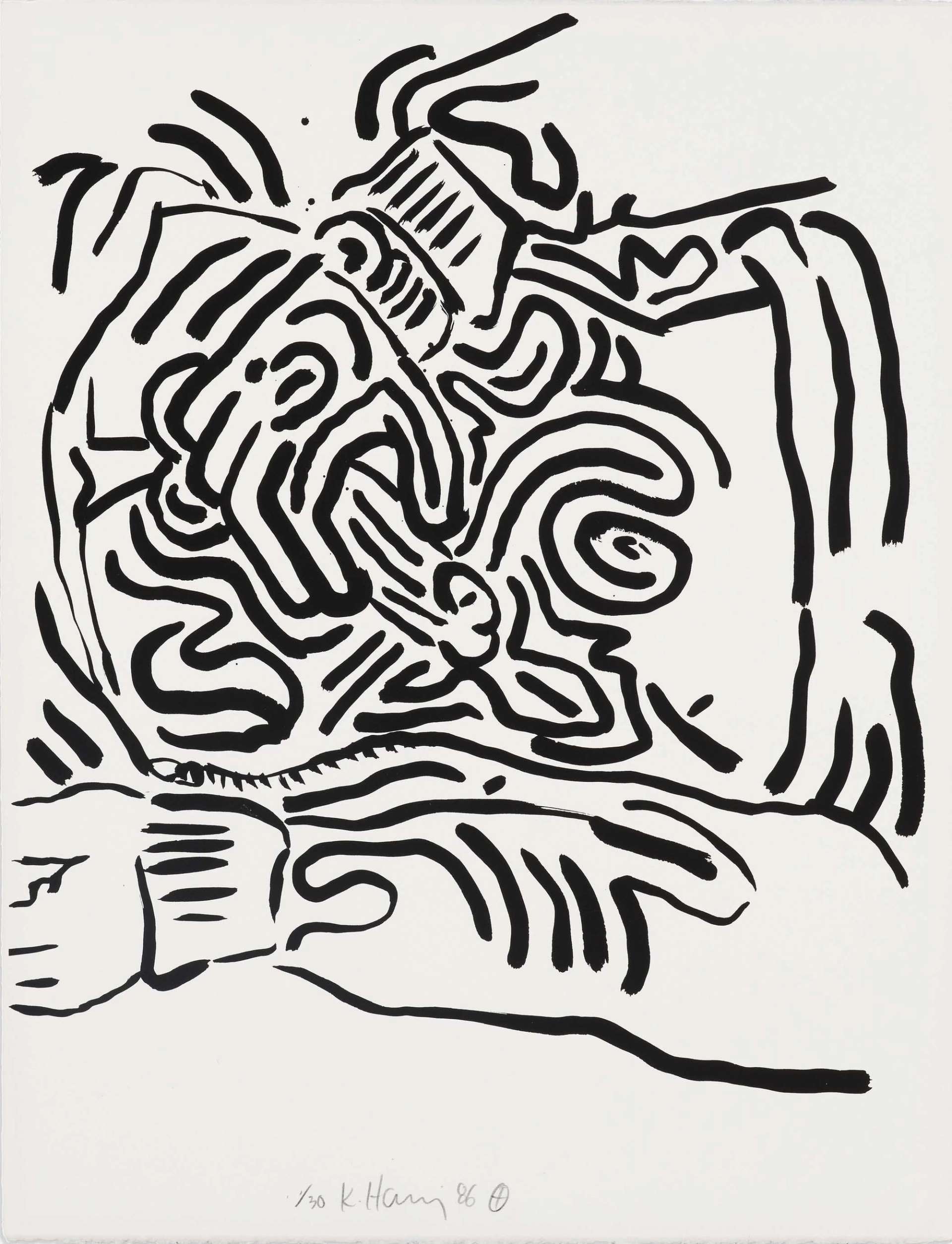 Bad Boys 2 - Signed Print by Keith Haring 1986 - MyArtBroker