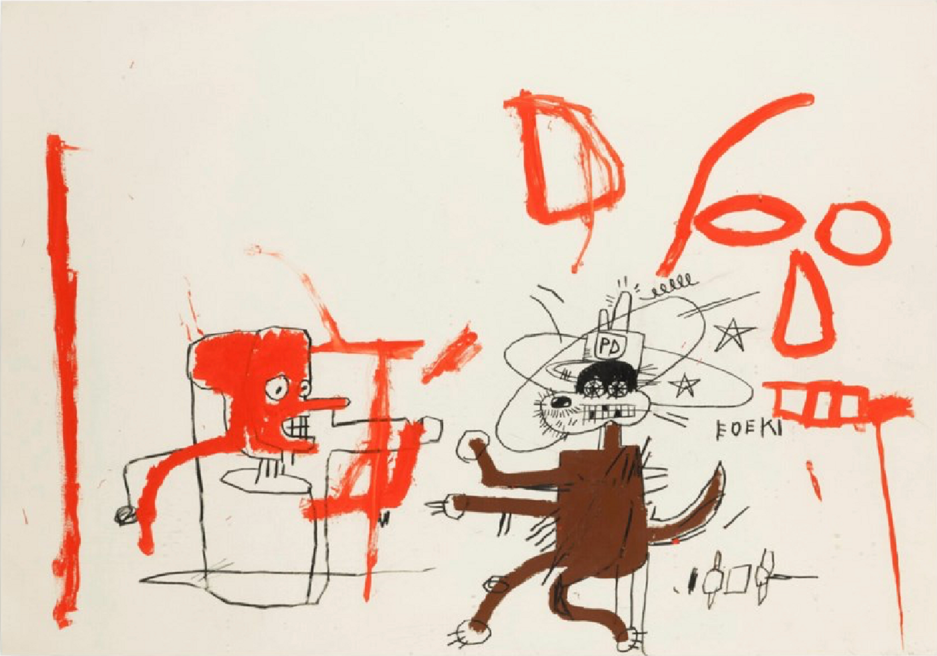 Image © Christie's / Untitled (Cartoon Dog) © Jean-Michel Basquiat 1983