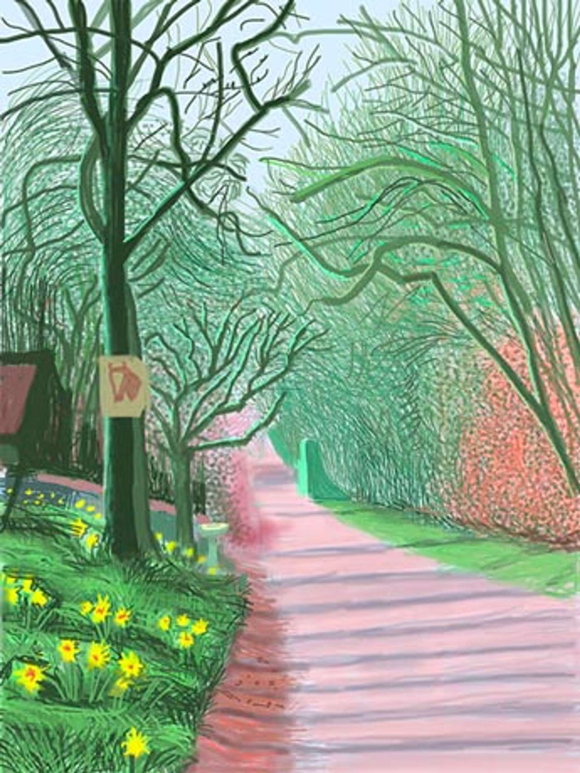 The Arrival Of Spring In Woldgate East Yorkshire 25th March 2011 - Signed Print by David Hockney 2011 - MyArtBroker