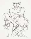 Seated Woman In Chemise - Signed Print