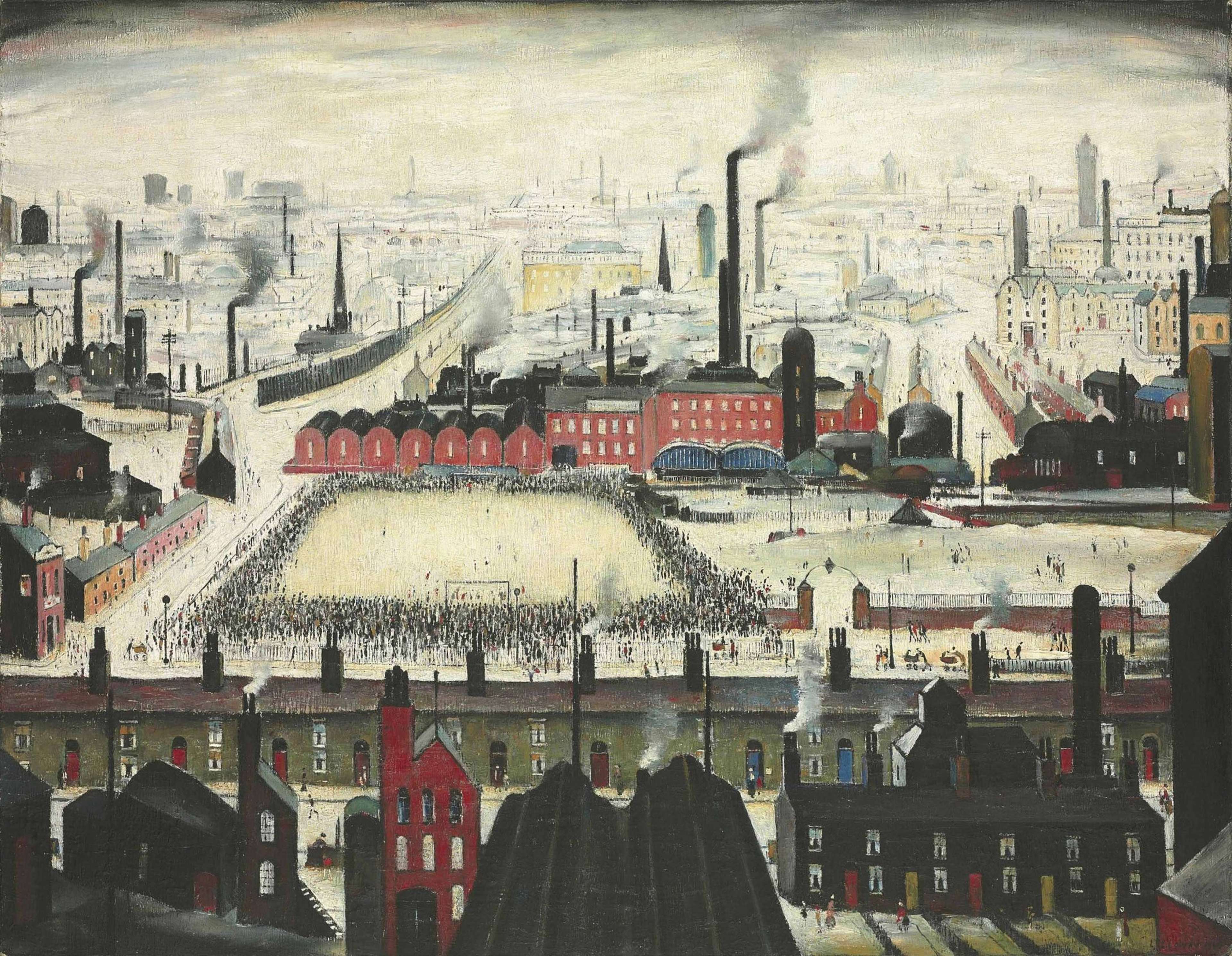 The Football Match by L S Lowry