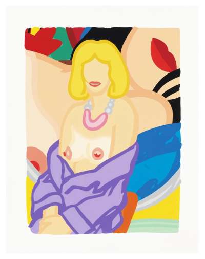 Claire Sitting With Robe Half Off (Vivienne) - Signed Print by Tom Wesselmann 1993 - MyArtBroker